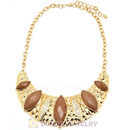 Golden Resin Geometry Crescent Choker Collar Necklace Wholesale