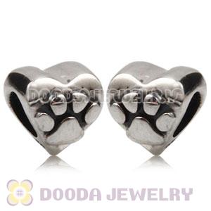 Antique Sterling Silver European Heart Dog Pawprint Charm Wholesale