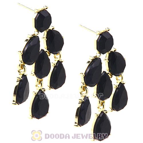 Fashion Black Resin Drop Chandelier Bubble Earrings Wholesale