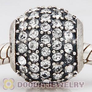 European Sterling Silver Clear Pave Lights With Crystal Austrian Crystal Charm