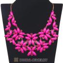 Roseo Resin Rhinestone Crystal Enchanted Garden Flower Collar Bib Necklace