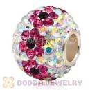 10X13 Big Charm Flower Beads With 130pcs Austrian Crystal In 925 Silver Core