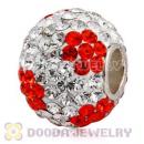 10X13 Big Charm Flower Beads With 130pcs Austrian Crystal In 925 Silver Core