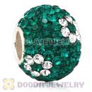 10X13 Big Charm Flower Beads With 130pcs Austrian Crystal In 925 Silver Core