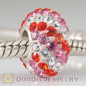 Jewelry silver beads with 90 crystal rhinestones Austrian crystal Jewelry beads