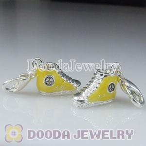 Wholesale Tscharm Jewelry Silver Plated Alloy yellow ice skate Charms
