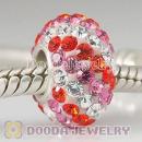 Jewelry silver beads with 90 crystal rhinestones Austrian crystal Jewelry beads