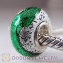 925 Silver Foil Charm Jewelry Glass Beads with 925 sterling silver single core