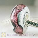 925 Silver Foil Charm Jewelry Glass Beads with 925 sterling silver single core