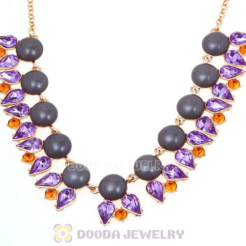 2013 New Arrival Dewdrop Crystal Grey Resin Bubble Necklace Jewelry Wholesale