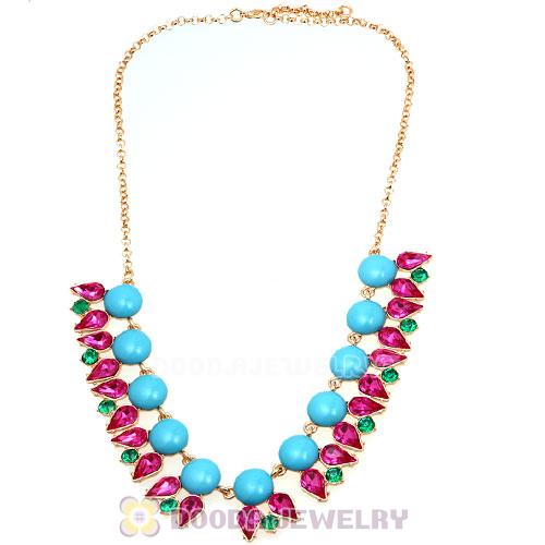 2013 New Arrival Dewdrop Crystal Turquoise Resin Bubble Necklace Jewelry Wholesale