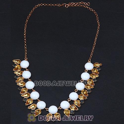 2013 New Arrival Dewdrop Crystal White Resin Bubble Necklace Jewelry Wholesale