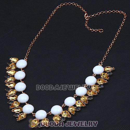 2013 New Arrival Dewdrop Crystal White Resin Bubble Necklace Jewelry Wholesale