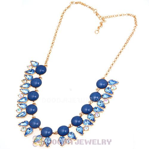 2013 New Arrival Dewdrop Crystal Navy Resin Bubble Necklace Jewelry Wholesale