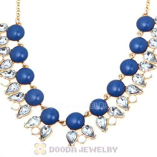 2013 New Arrival Dewdrop Crystal Navy Resin Bubble Necklace Jewelry Wholesale