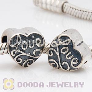 Solid Sterling Silver European Style Love Beads and Charms