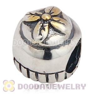 Gold Plated petal European Style 925 Silver Beads and Charms