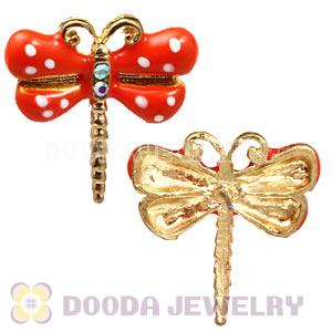 Fashion Gold Plated Enamel Dragonfly Stud Earrings Wholesale