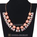 2013 New Arrival Dewdrop Crystal Orange Resin Bubble Necklace Jewelry Wholesale