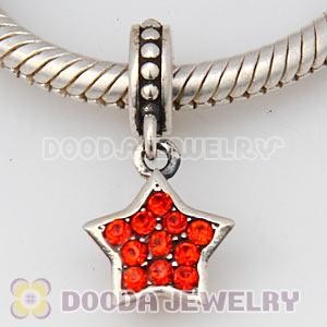 European Sterling Hyacinth Pave Star Dangle With Hyacinth Austrian Crystal