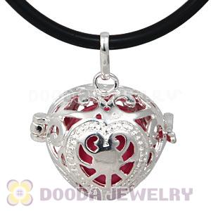 Silver Plated Heart Shape Harmony Ball Pendant With Chime Ball Wholesale