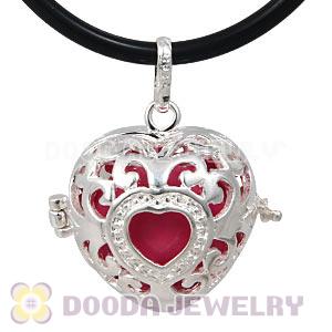 Silver Plated Heart Shape Harmony Ball Pendant With Chime Ball Wholesale