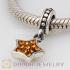 European Sterling Topaz Pave Star Dangle With Topaz Austrian Crystal