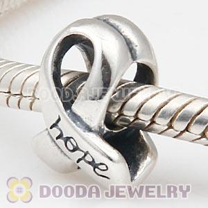 925 Sterling Silver Breast Cancer Awareness Ribbon Hope Charm Beads 