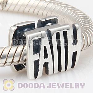 European 925 Sterling Silver FAITH Charm Message Bead Wholesale