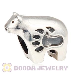 European S925 Sterling Silver Polar Bear Charm Beads Wholesale