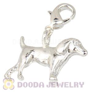Fashion Silver Plated Alloy Dog Charms With Lobster Clasp 