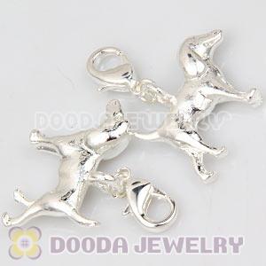 Fashion Silver Plated Alloy Dog Charms With Lobster Clasp 