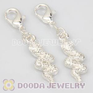 Fashion Silver Plated Alloy Snake Charms With Lobster Clasp 