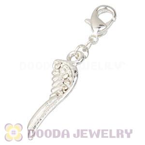 Fashion Silver Plated Pave Crystal Charms With Lobster Clasp 