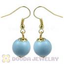 Fashion Gold Plated Morning Sky Blue Hoop Plastic Bubble Earrings Wholesale