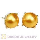2013 Fashion Gold Plated Golden Pearl Bubble Stud Earrings Wholesale