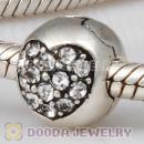925 Sterling Silver Love Of My Life Clip Beads With Clear Austrian Crystal