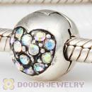 925 Sterling Silver Love Of My Life Clip Beads With Crystal AB Austrian Crystal