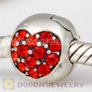 925 Sterling Silver Love Of My Life Clip Beads With Hyacinth Austrian Crystal