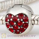 925 Sterling Silver Love Of My Life Clip Beads With Siam Austrian Crystal