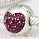 925 Sterling Silver Love Of My Life Clip Beads With Amethyst Austrian Crystal