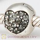 925 Sterling Silver Love Of My Life Clip Beads With Black Diamond Austrian Crystal
