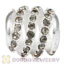 925 Sterling Silver Modern Glam Charm Bead With Black Diamond Austrian Crystal Wholesale