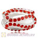 925 Sterling Silver Glistening Meander Charm Bead With Hyacinth Austrian Crystal Wholesale