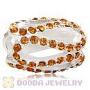 925 Sterling Silver Glistening Meander Charm Bead With Topaz Austrian Crystal