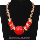 Ethnic Multilayer Gold Plated Chain Hoop Big Ball Choker DIY Necklace