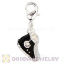 Fashion Silver Plated Alloy Enamel Sneaker Charms With Stone Wholesale