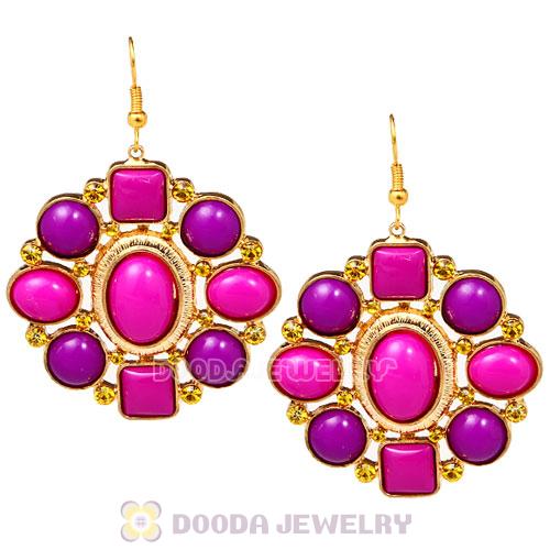 Gold Plated Resin Diamond Bubble Earrings Wholesale