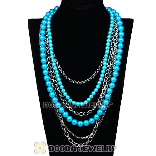 Multi Layer Imitation Pearl Beaded Bubble Bib Necklace 