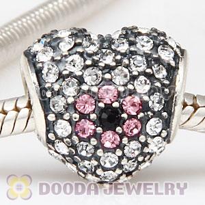 European Sterling Silver Shimmering Blossom With Austrian Crystal Charm